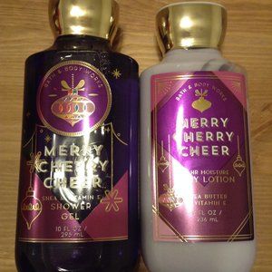 Merry Cherry Cheer body wash and lotion
